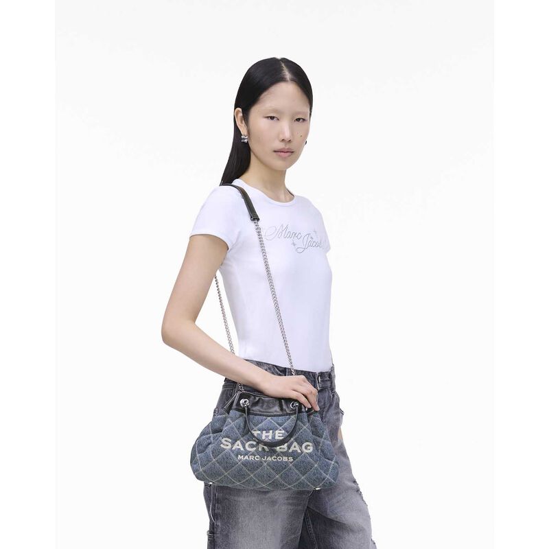 MARC JACOBS The Quilted Denim Chain Sack Bag image number 1